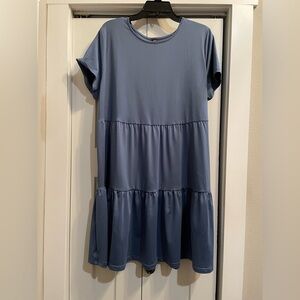 SHEIN Kids Casual Blue Dress